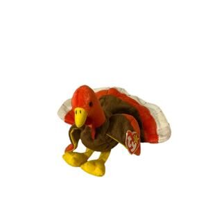 Ty Gobbles Plush Stuffed Animal Toy Brown Orange